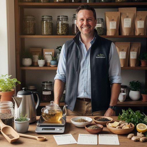 Natūralūs ingredientai, naudojami hibisko arbatai, išdėstyti ant stalo.
