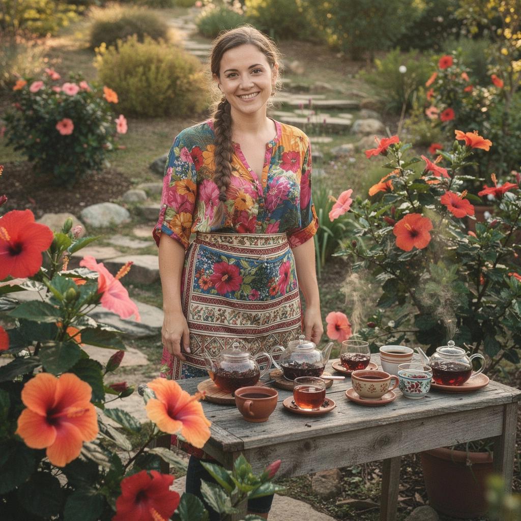 Hibisko arbatos puodelis su citrinos griežinėliu, patiekiamas su medumi.